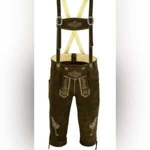 Vtg Childrens Bavarian Lederhosen Oktoberfest Suede Lederhosen German Outfit